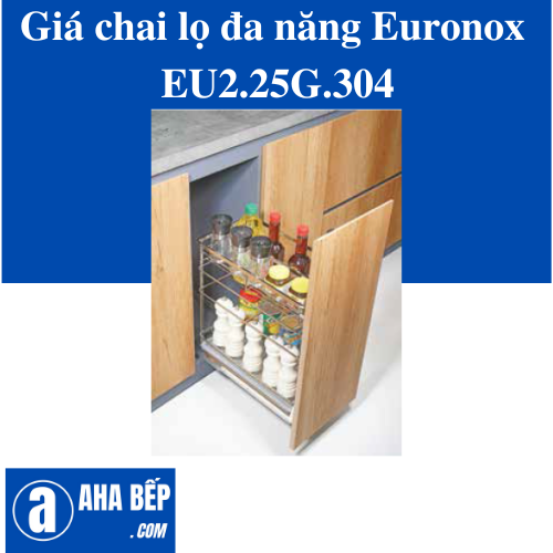 Giá chai lọ đa năng nan dẹt 3 tầng Inox SUS304HL EU2.25G.304