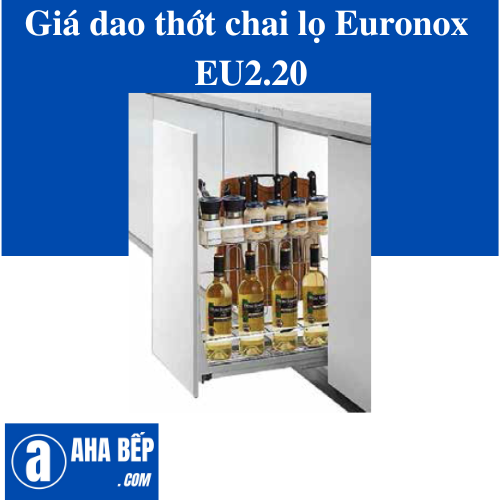 Giá dao thớt chai lọ đa năng nan dẹt Inox bóng EURONOX EU2.20