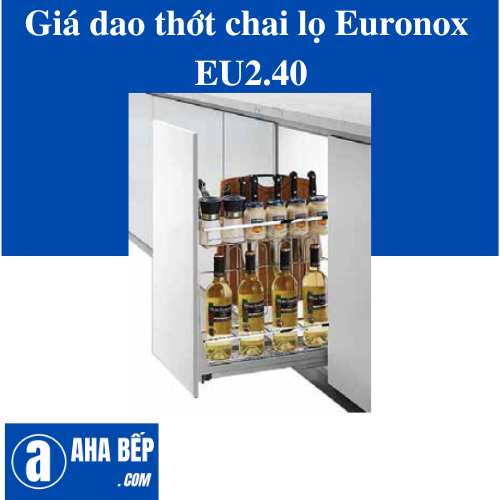 Giá dao thớt chai lọ đa năng nan dẹt Inox bóng EURONOX EU2.40