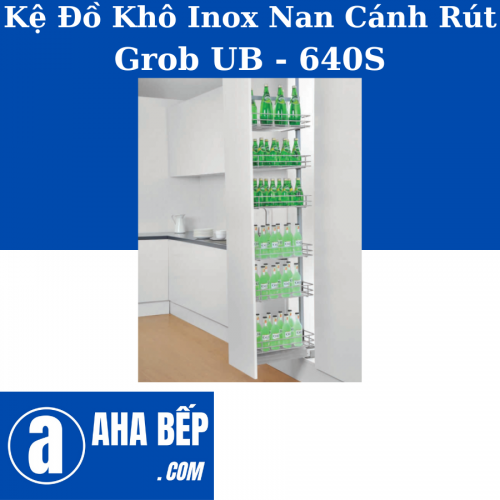 KỆ TỦ ĐỒ KHÔ INOX NAN CÁNH RÚT GROB UB-640S