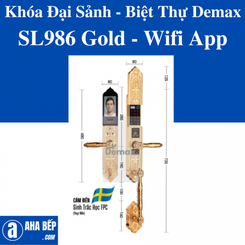 Khóa Đại Sảnh - Biệt Thự Demax SL986 Gold - Wifi App
