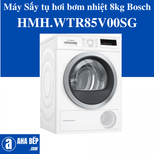 Máy Sấy tụ hơi bơm nhiệt 8kg Bosch HMH.WTR85V00SG